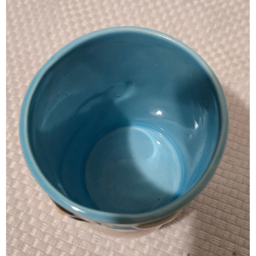 Penguin & Whale Ceramic Tumbler/Toothbrush Holder With 3D Design Blue & White